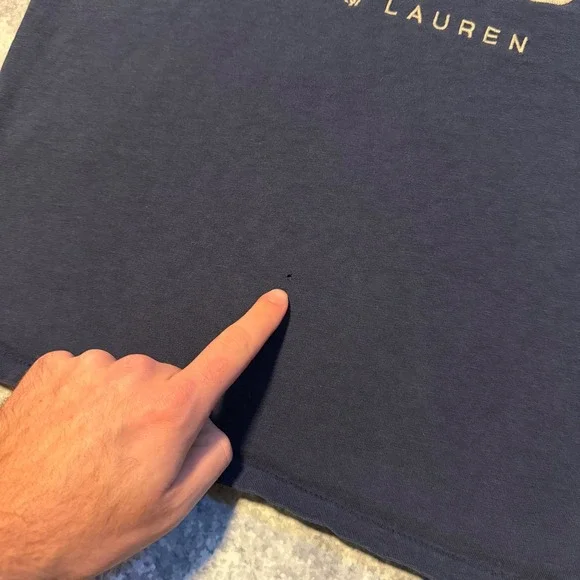 Polo Ralph Lauren Womens Navy Blue Graphic Baby T-Shirt Logo Crew Neck S Small - Picture 6 of 6